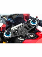 CNC Racing Kroonplaatkit zwart met carbon steuntjes voor Ducati
