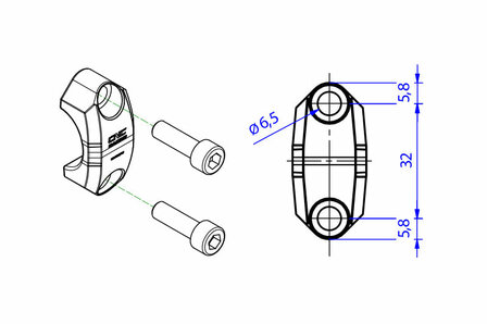 CNC Racing Brembo steun zonder spiegel schroefdraad voor Ducati