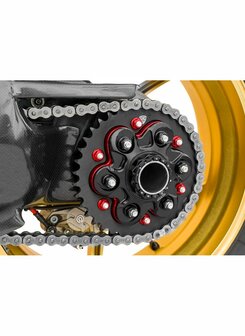 CNC Racing Achtertandwieldrager 6-bouts (grote achteras) voor Ducati