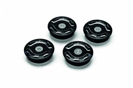CNC Racing CNC Racing caps valblokset bicolore zwart/zilver (set van 4) voor Ducati