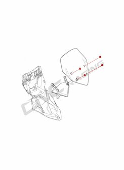 CNC Racing Windscherm boutenset voor Ducati