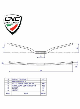 CNC Racing Stuur 22mm CNC Racing voor Ducati