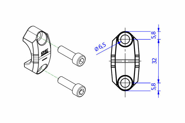 CNC Racing Brembo steun zonder spiegel schroefdraad voor Ducati