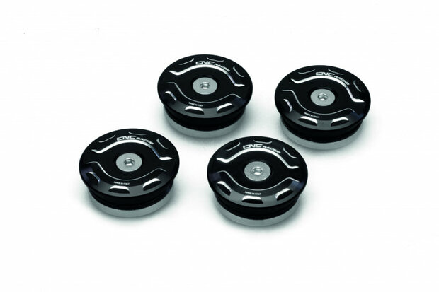 CNC Racing CNC Racing caps valblokset bicolore zwart/zilver (set van 4) voor Ducati