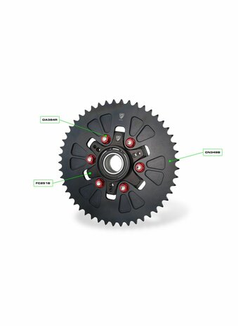 CNC Racing Achtertandwieldrager voor Ducati